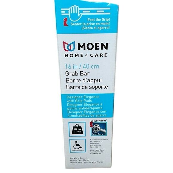 Moen Home Care 16 in (40 cm) Grab Bar Old World Bronze LR8716D1GOWB Stainless - Picture 3 of 7